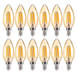 B11E12 4 Watt (40 Watt Equivalent) B11 Dimmable Light Bulb, E12/Candleabra Base (Set of 12)
