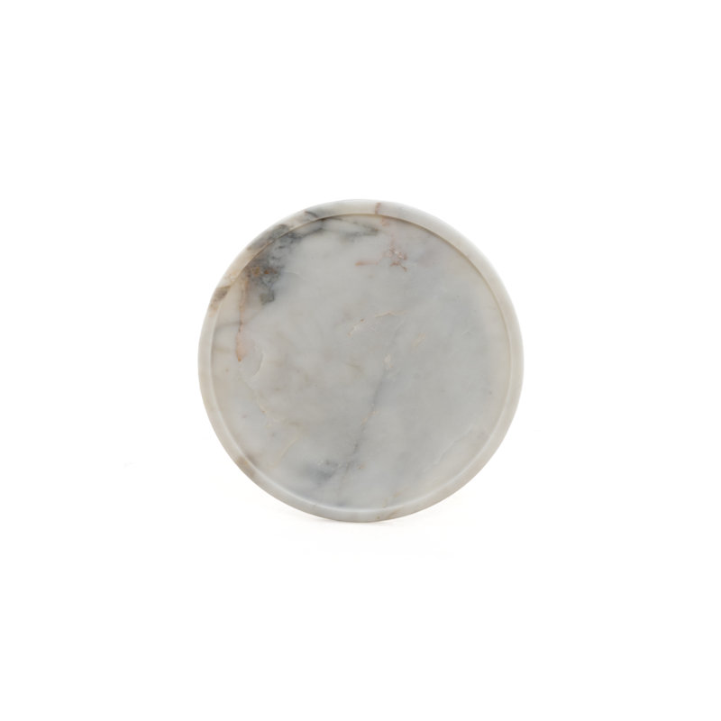 Viola Marble End Table, Polished White