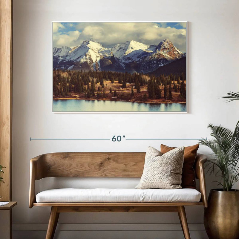 Montagnes Rocheuses du Colorado, Cadre flottant blanc, 46 po x 31 po