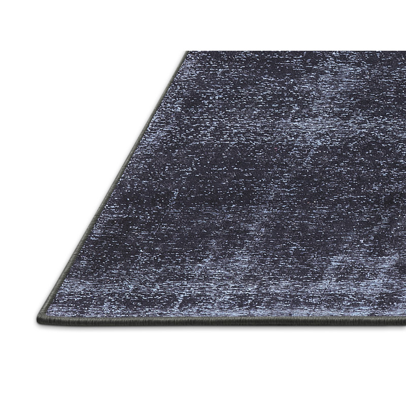 Tapis abstrait bleu foncé Huckins, Tapis de couloir 2 pi x 5 pi