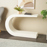 Cole And Grey Wooden C-Shaped Console Table