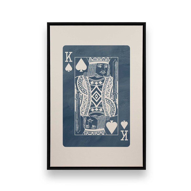 Impression sur toile Denim King Card, H 30,75 po x l 20,75 po, Noir satiné
