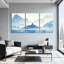«Landscape & Nature Mountain Lake Reflection Misty Landscape», ensemble de 3 impressions sur toile-1739578136