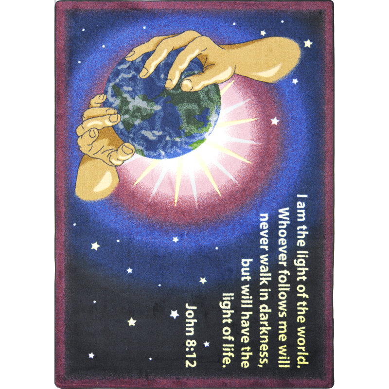 Tapis Faith Base I Am The Light, Rectangle 3 pi 10 po x 5 pi 4 po