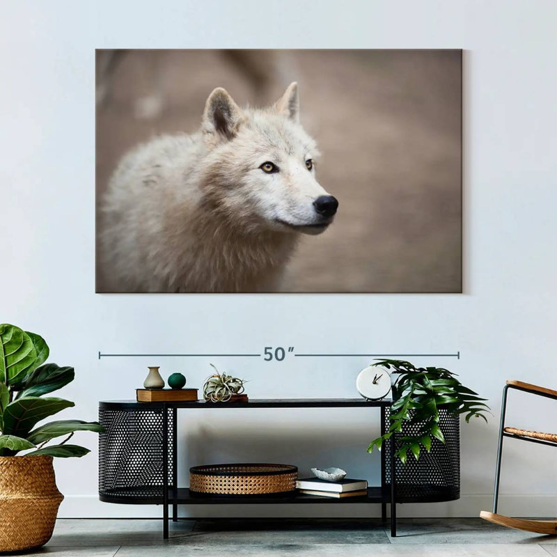 Arctic White Wolf, 34" H x 51" W