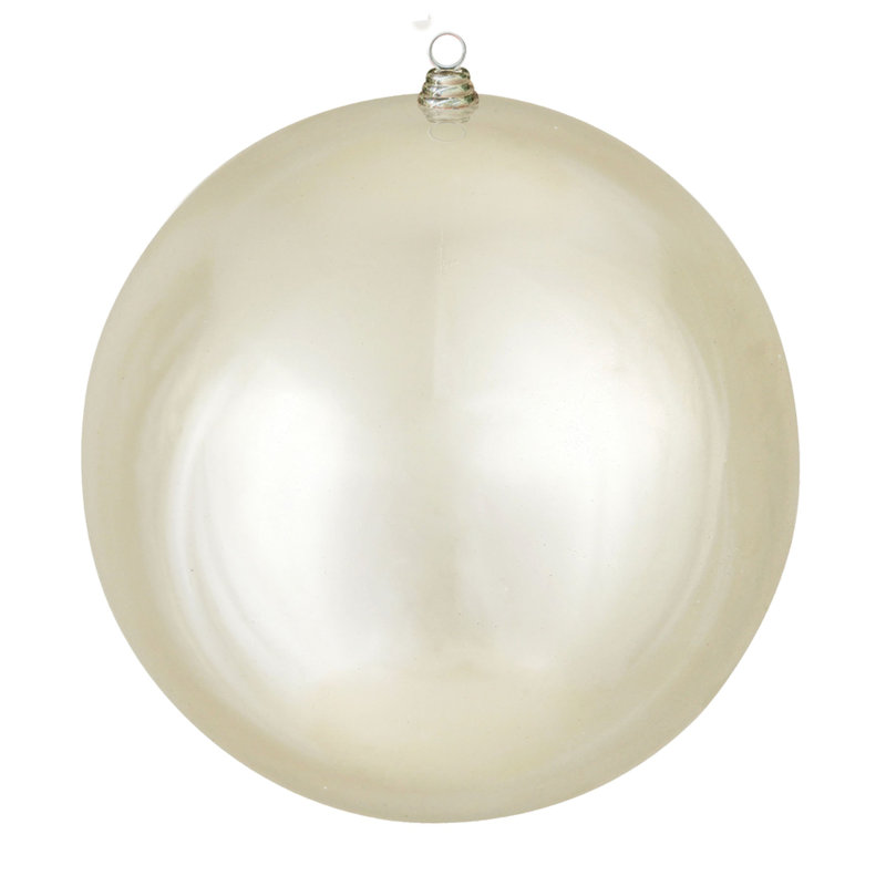 Décoration de boule décorative des Fêtes, H 15,75 po x l 15,75 po x P 15,75 po, Champagne brillant