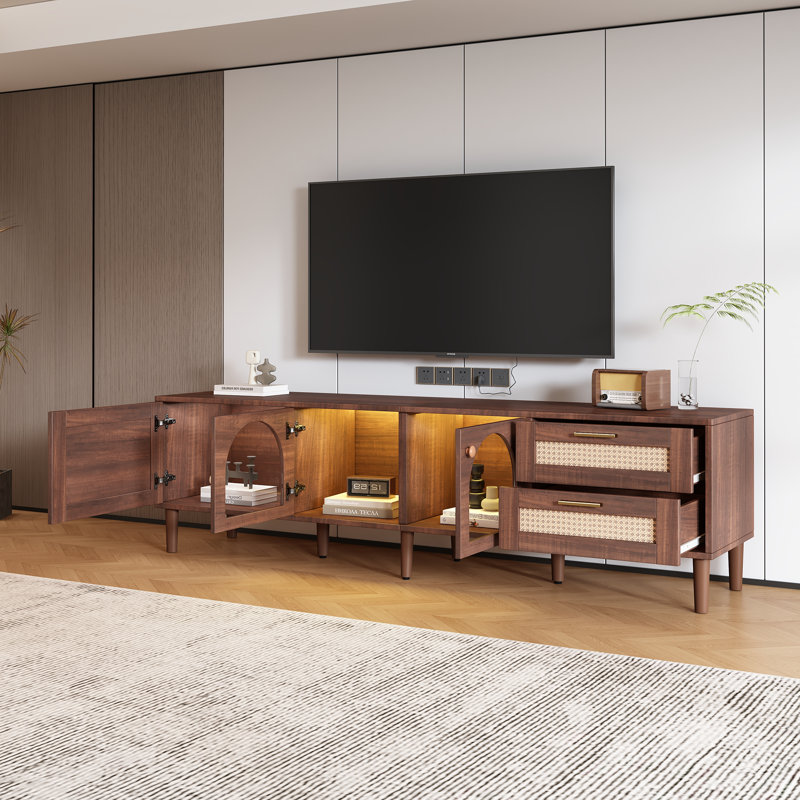 70 Inch TV Stand For Tvs Up To 80" With LED Lights