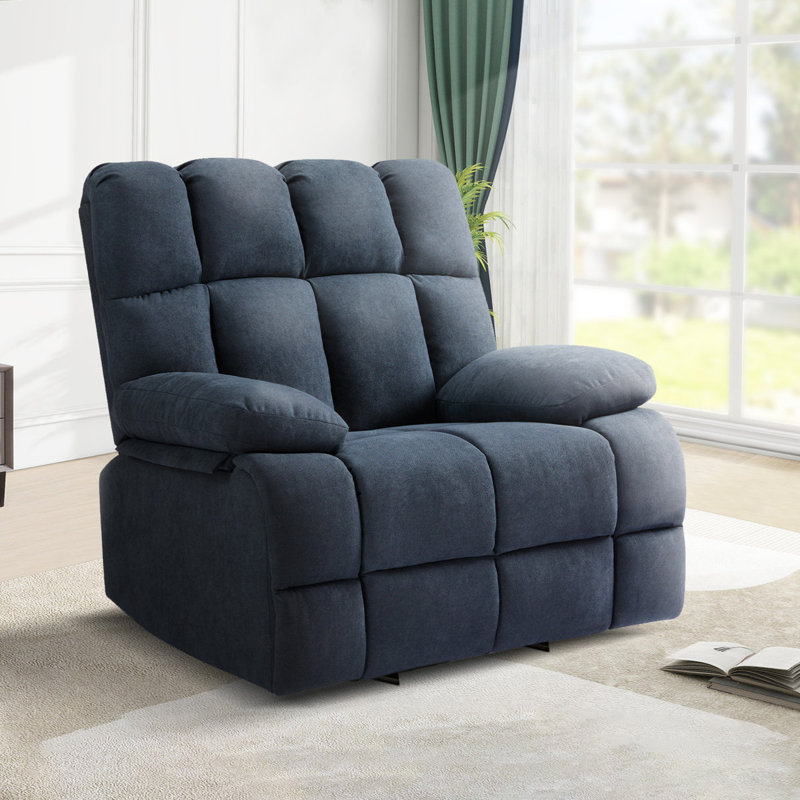 Fauteuil inclinable manuel rembourré de 42,5 po de largeur Sarjeet, Gris clair