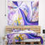 Tapisserie abstraite mauve à motif floral-28497045
