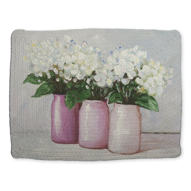 Hydrangea Floral Braided Placemat | Botanical Home Decor