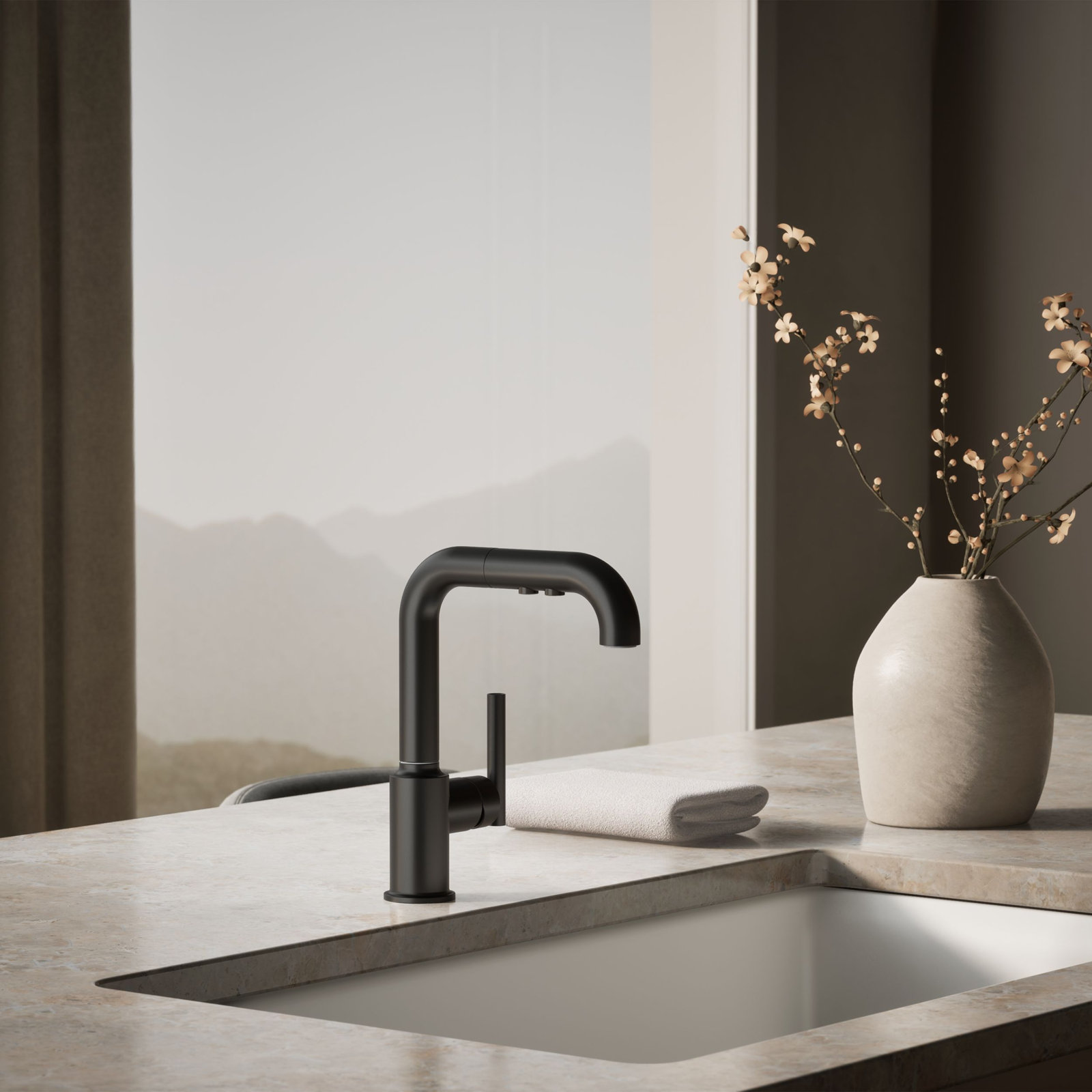 Purist Kitchen Faucet, Matte Black