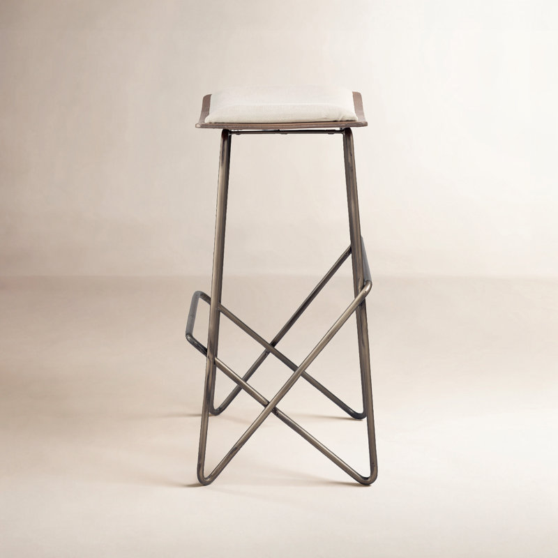 Deux Upholstered Counter Stool with Metal Frame, Counter Stool (24" Seat Height)