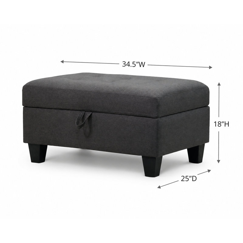 Repose-pieds carré avec rangement 34,5 po