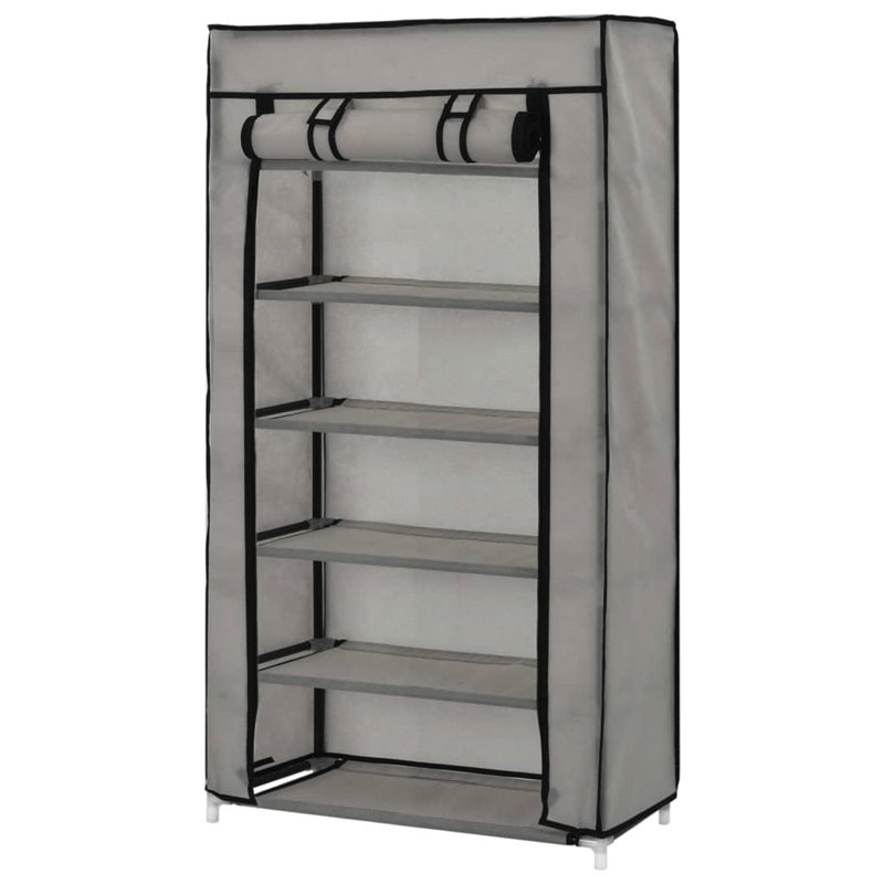 10 Pair Shoe Rack, Grey