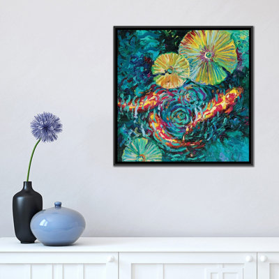 Splash in the Pond " Pesci In Sunflowers " by Iris Scott Oil