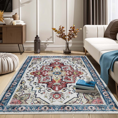 Tapis multicolores en faux cachemire pour le salon, le couloir, la chambre à coucher