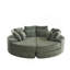 Fauteuil inclinable rond en velours côtelé de 78,5 pouces, convertible en deux fauteuils inclinables, canapé-lit 2 en 1 et coussins décoratifs avec cinq coussins décoratifs-1405229614