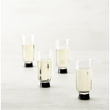 Fortessa Trevi Glass, 10 Ounce Sparkling Wine/ Champagne (Set of 4), Black/Clear