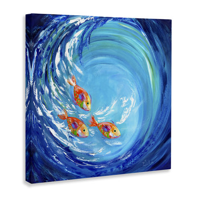 Into The Blue Fish, art mural sur toile par Estelle Grengs