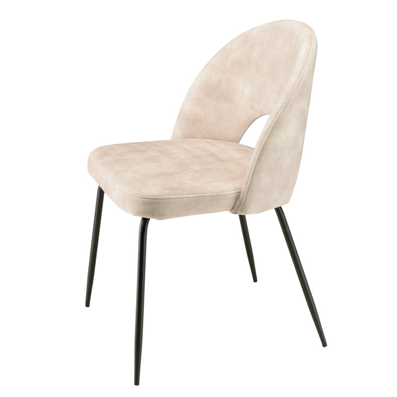 Luanna 47cm H Velvet Upholstered Side Chair, Beige