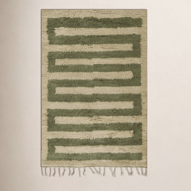Wool Geometric Area Rug, Rectangle 2' x 3'