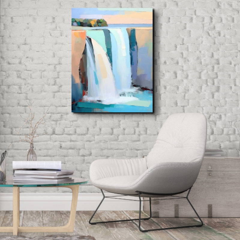 "Chutes d'eau 8" sur toile, H 18 po x l 15 po