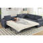 Canapé-lit 6 places, canapé-lit modulaire en L, gris, avec matelas et base solide 2 en 1, pieds en plastique