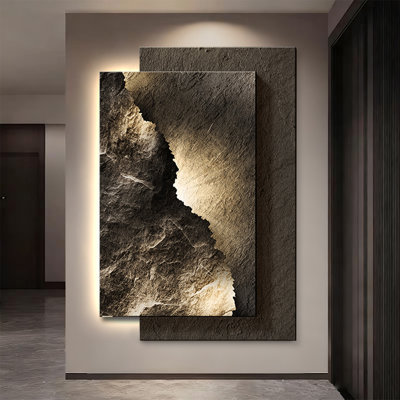 Décoration murale moderne en grès 3D moderne avec éclairage DEL télécommandé