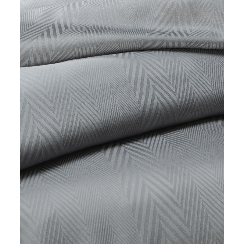 Jade 100% Cotton Duvet Cover Set, 240 x 220cm - 2 Pillowcases (80 x 80 cm), Grey