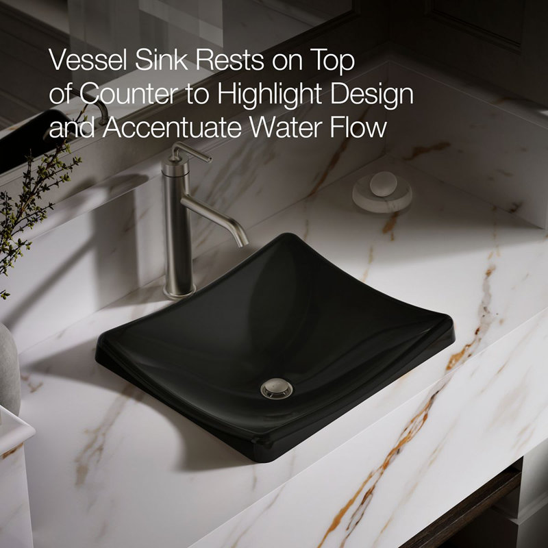 DemiLav Metal Specialty Vessel Bathroom Sink, Black