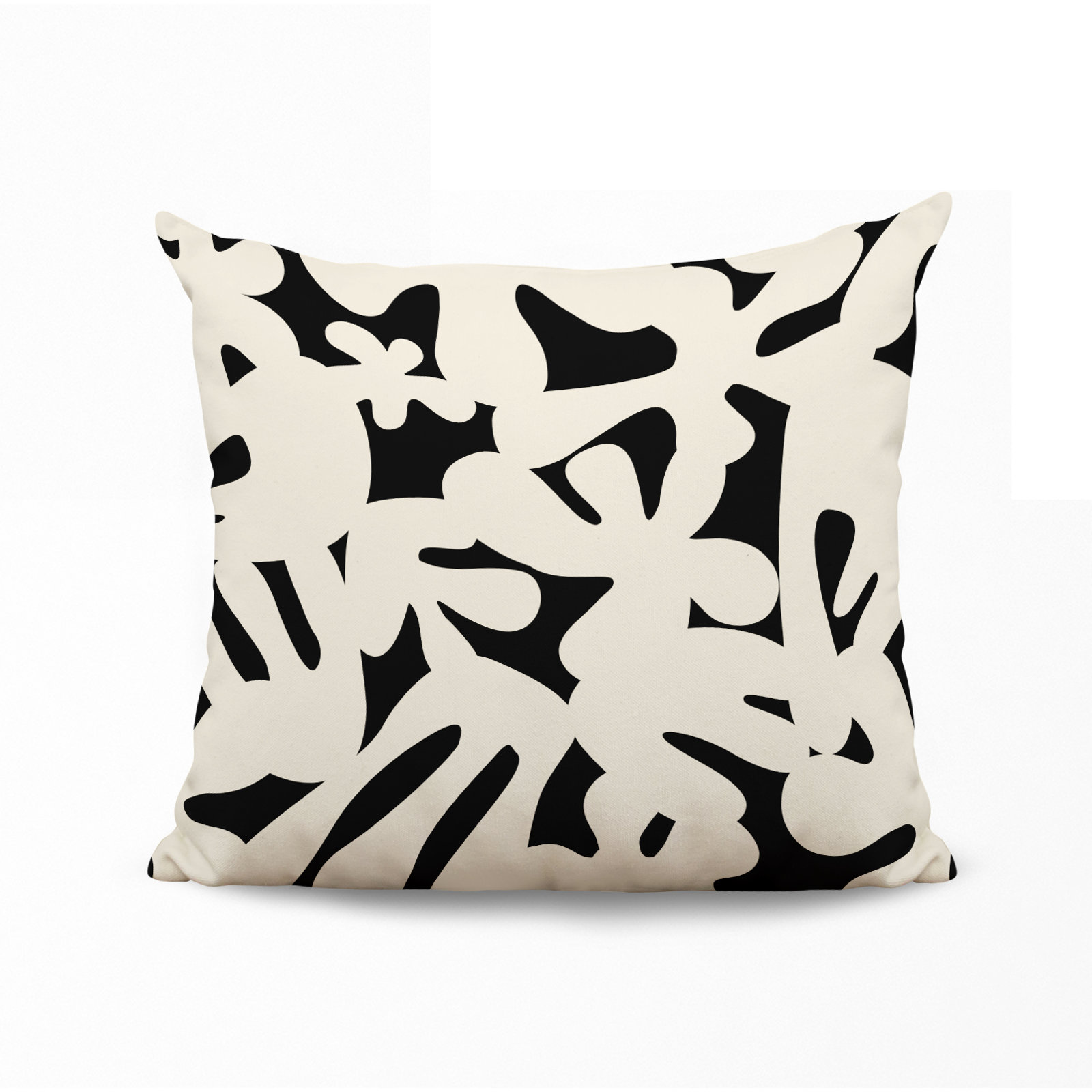Lara Indoor/Outdoor Throw Pillow, Black/Off White, 15" x 15"