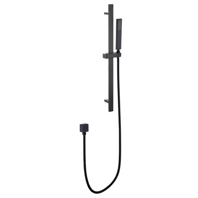 Single Spray Square Rainfall Shower Head With Height Adjustable Slide Bar