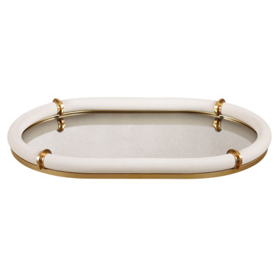 Plateau ovale en cuir Uttermost Chypre