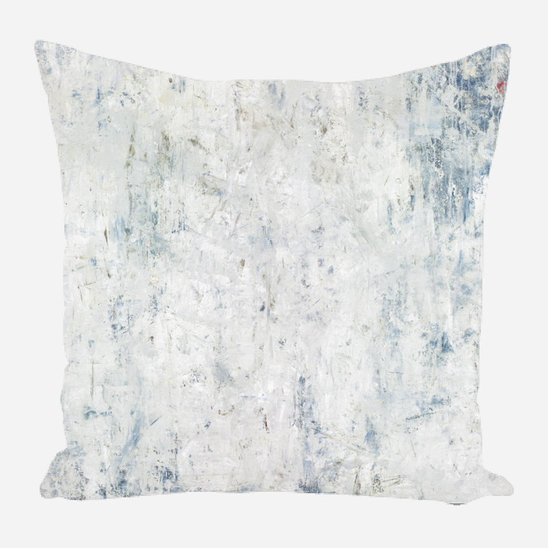 Housse et insert en lin, 17 po x 17 po, Carré, Bleu / blanc 1