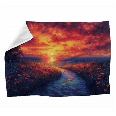 Jeté en peluche floral tendance