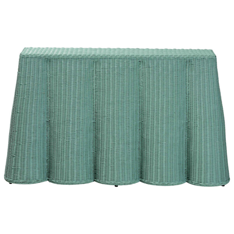 Console bohème tissée à la main avec base festonnée