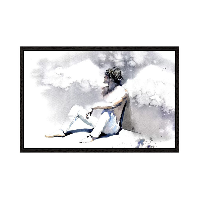 Personal Angel 1 Piece Painting on Canvas, 101.6cm H x 152.4cm W x 3.81cm D, Black Framed