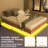 Cowen Floating Bed Frame with LED Lights, Fluted Mid Century Modern Floating Platform Bed No Box Spring Needed-1548720630