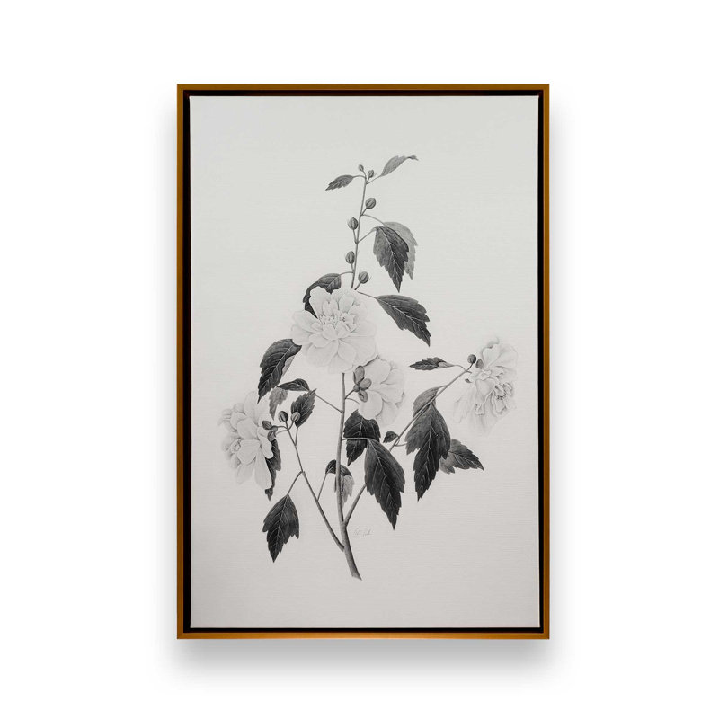 «Botanical III» par Deborah Revell, reproduction d'art sur toile, Cadre flottant, H 30 po x l 20 po, Doré