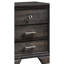 Table de chevet contemporaine à 2 tiroirs en bois avec grain de bois foncé 1 pièce 1 pièce