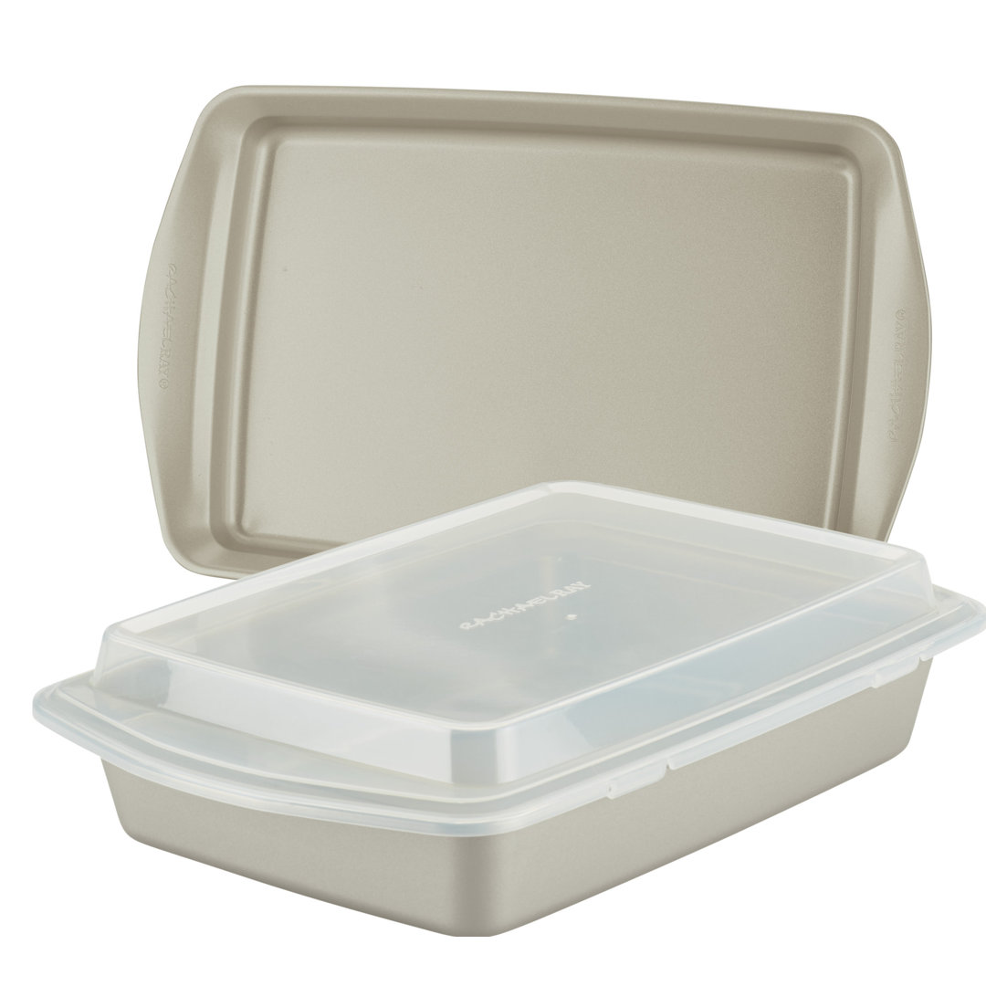 Rachael Ray Nonstick Bakeware Pan Set with Lid, 3-Piece Rachael Ray