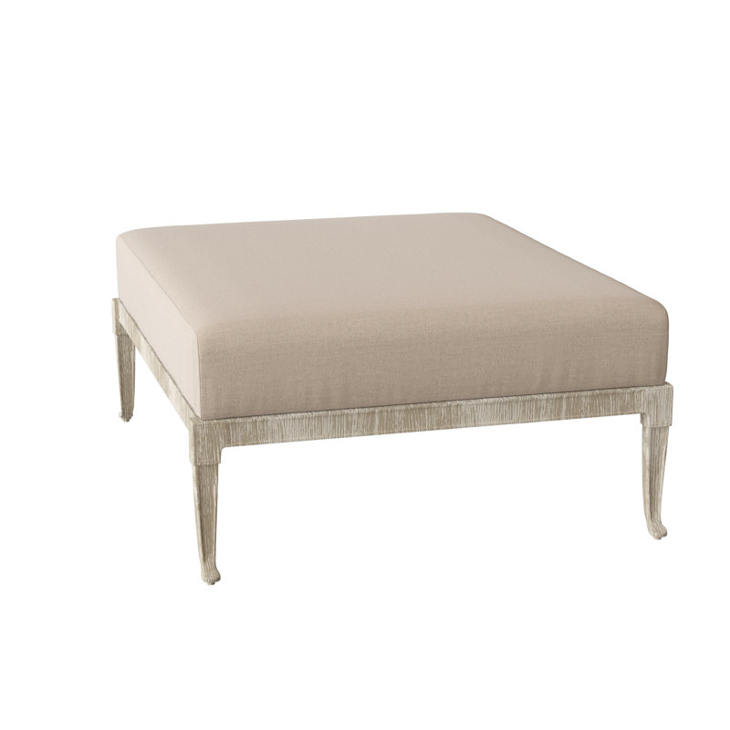 Wiltshire Outdoor Ottoman, Weathered White, Canvas Navy Sunbrella® Canvas