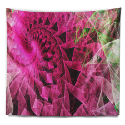 Tapisserie kaléidoscope en spirale rose abstract