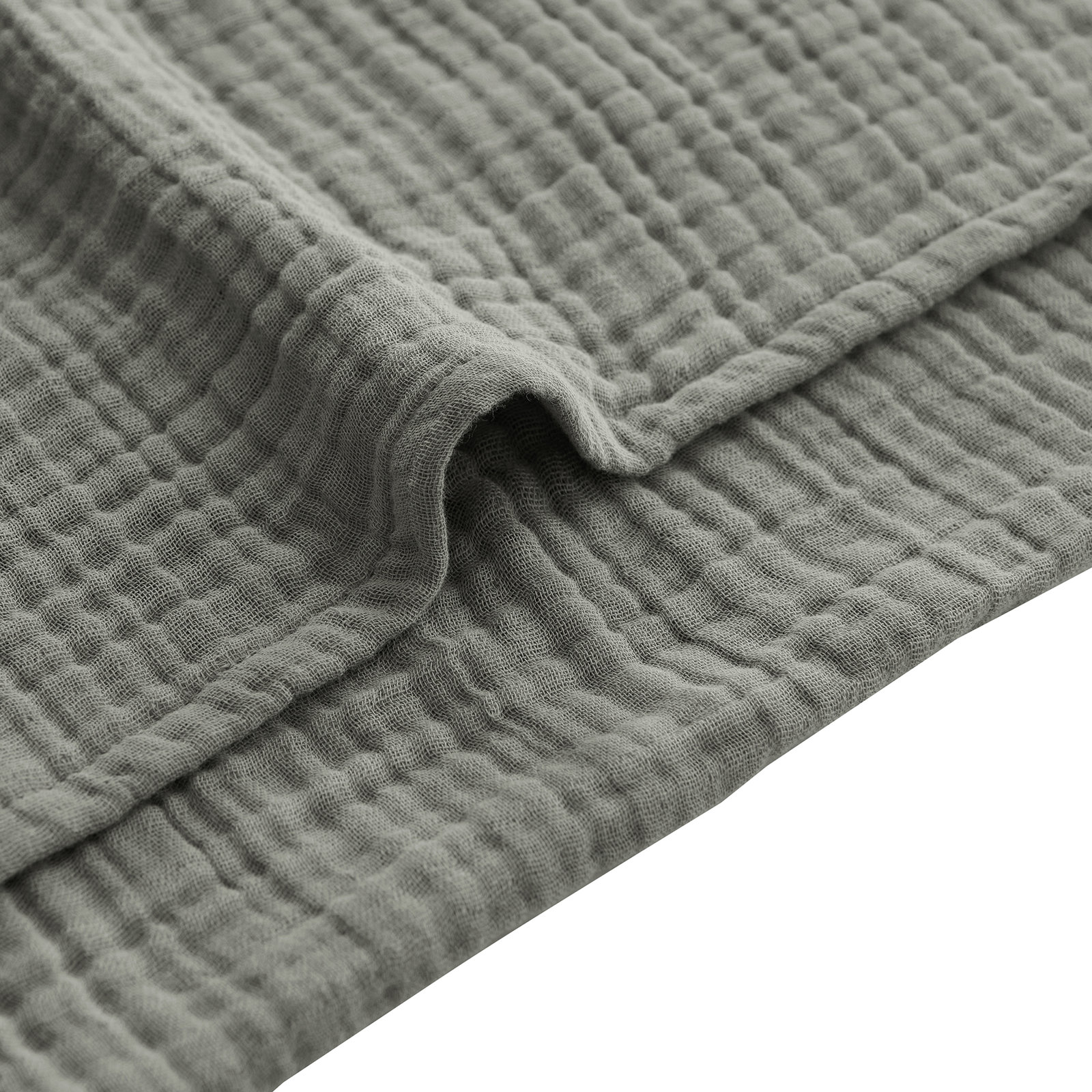 Cotton Comforter Set, King Comforter + 2 King Shams, Sage