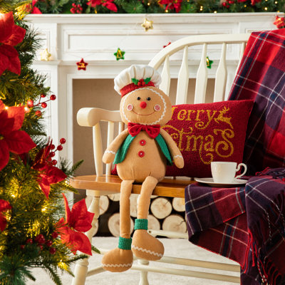 Présentoir de Noël en tissu 25 po H Gingerbreadman