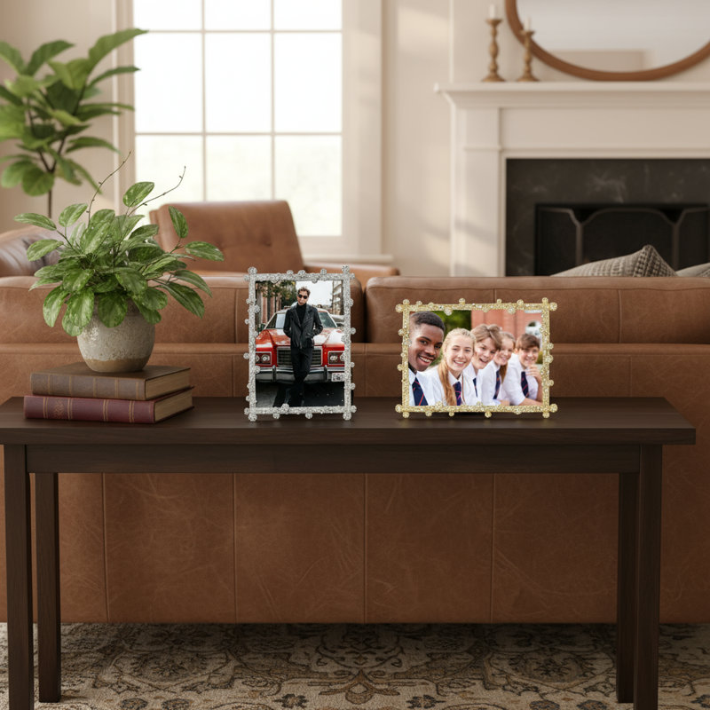 Pavé Odyssey Metal Picture Frame, 8" x 10", Gold