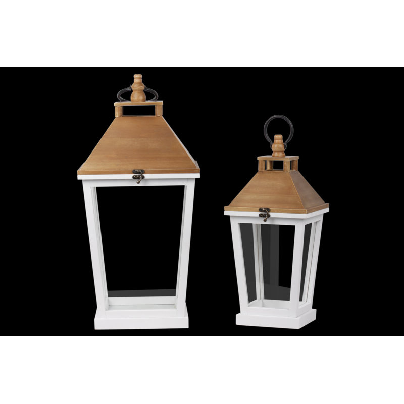 Ensemble de lanternes en bois 2 pièces square