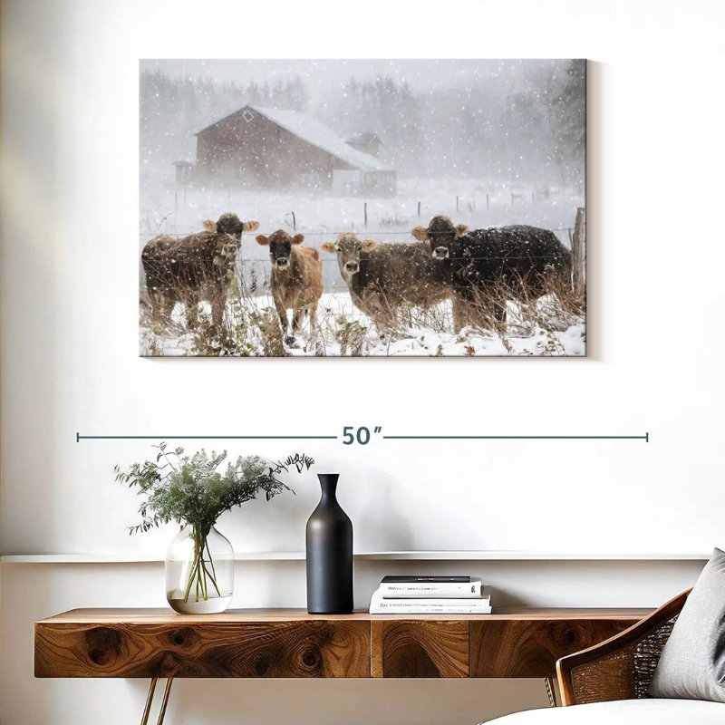 Brampt Cold Cows On The Farm, 26" H x 39" W