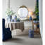 Miroir mural 36 po x 41 po avec cadre en métal doré, grand miroir rond chic pour le salon, pour l'entrée