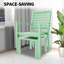 Ensemble bistro 3 pièces, chaises et table empilables, mobilier de patio en métal, balcon, vert-1916888128